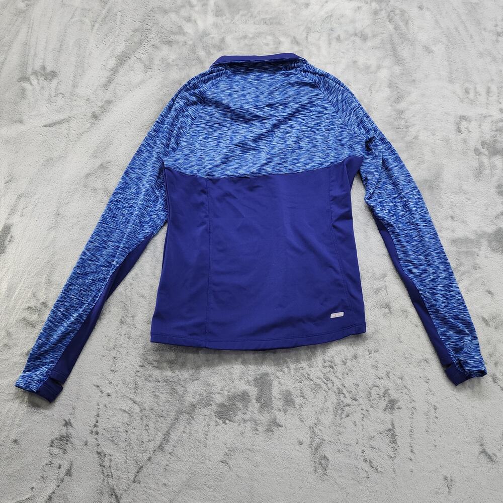 Danskin Now Jacket Womens M Blue 1/4 Zip Long Sleeve Thumbholes Pullover Workout - Picture 5 of 12